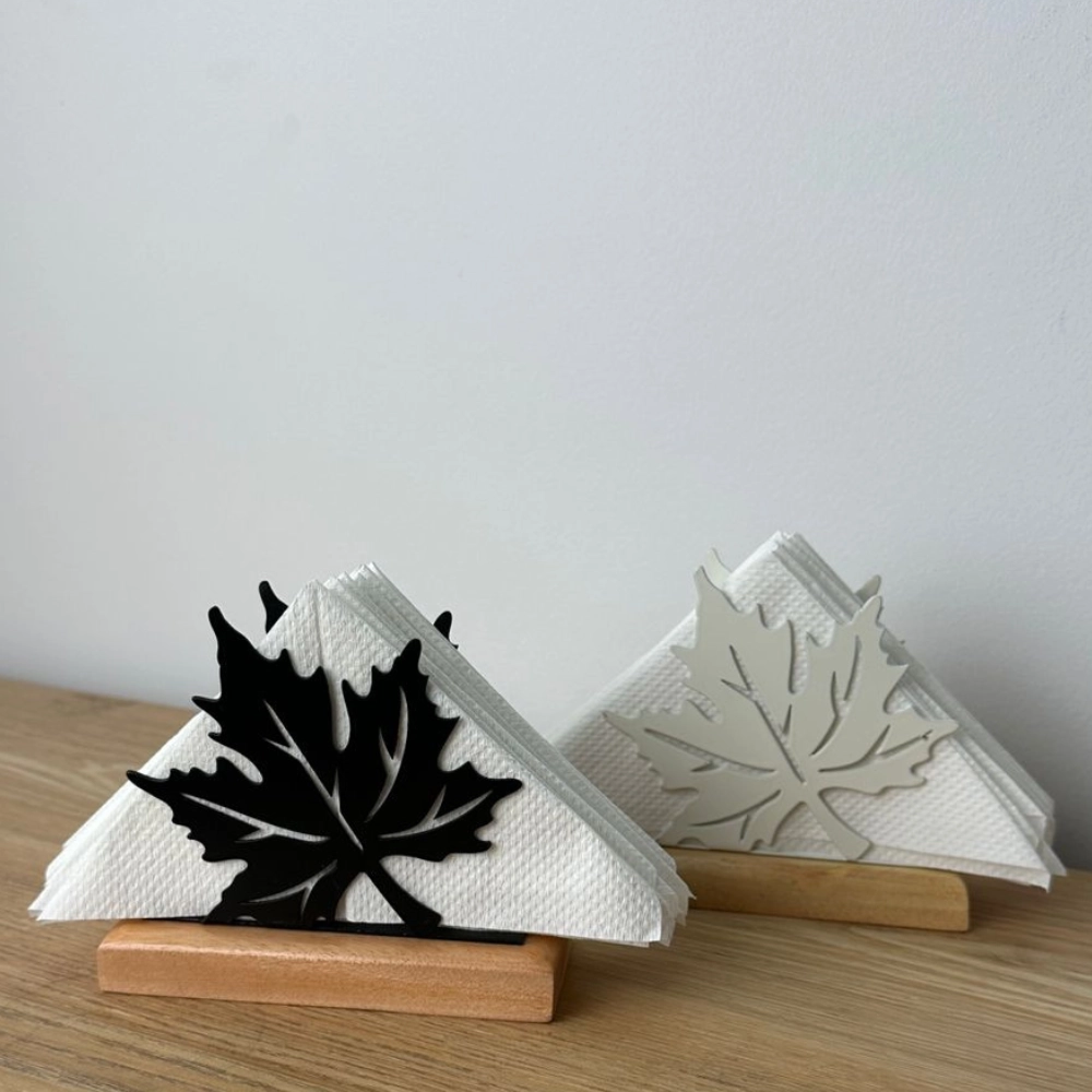 MapleLeaf Wooden Base Tissue Holder TW01ML